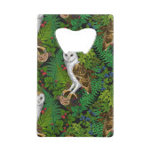 Uilen, varens, eik en bessen creditkaart flessenopener (Achterkant)