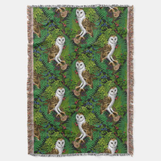 Uilen, varens, eik en bessen deken (Voorkant Verticaal)