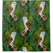 Uilen, varens, eik en bessen douchegordijn (Voorkant)