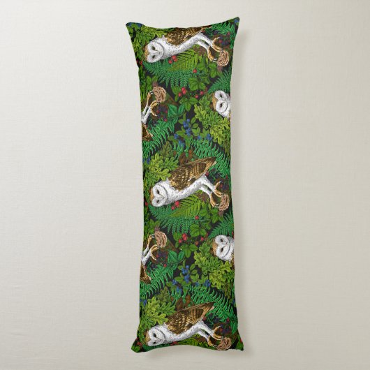 Uilen, varens, eik en bessen lichaamskussen (Achterkant (Verticaal))