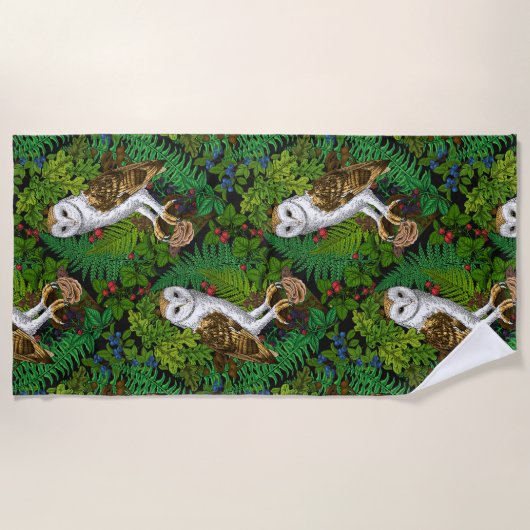 Uilen, varens, eik en bessen strandlaken (Voorkant)