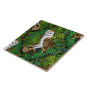 Uilen, varens, eik en bessen tegeltje (Zijkant)