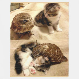 UILEN ZIJN SLECHTS KATTEN MET VLEUGELS FLEECE DEKEN