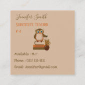 Uilenboeken vervangen lerares bruine Visitekaartje (Achterkant)