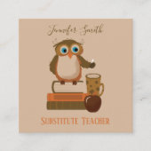 Uilenboeken vervangen lerares bruine Visitekaartje (Voorkant)