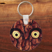 Uilenboomschors rustiek hout schattig sleutelhanger (Voorkant)
