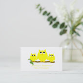Uilendesign Yellow Owls Visitekaartje (Staand voorkant)