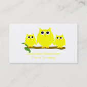 Uilendesign Yellow Owls Visitekaartje (Voorkant)