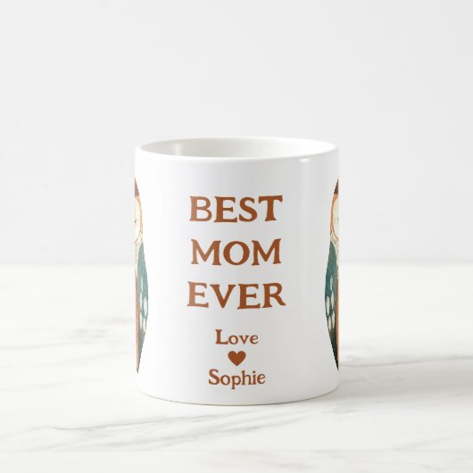Uilenfamilie Beste Mama Ooit Moederdag Naam Koffiemok (Center)