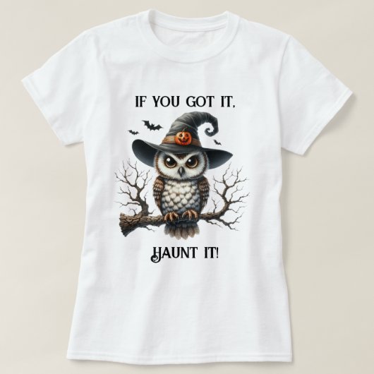 Uilenheks op een tak t-shirt (Design voorkant)