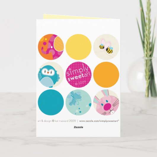 UILENLIEFDE :: vrolijk meisje + jongen Bedankkaart (Achterkant)