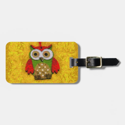 Uilenschilderij Bagagelabel (Voorkant horizontaal)