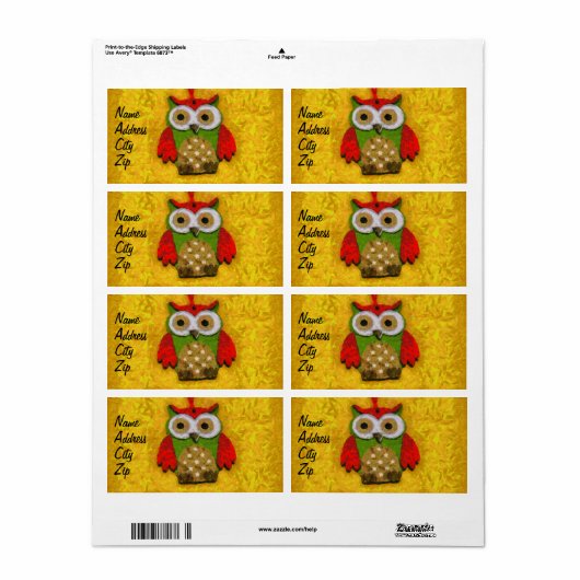 Uilenschilderij Etiket (Full Sheet)