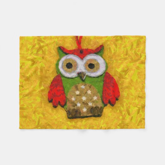 Uilenschilderij Fleece Deken (Voorkant (Horizontaal))