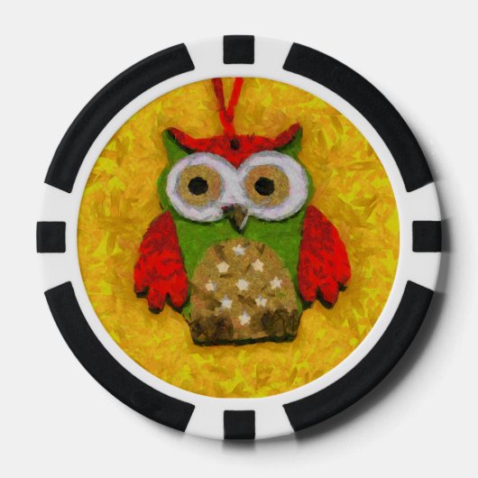Uilenschilderij Pokerchips (Voorkant)