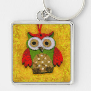 Uilenschilderij Sleutelhanger