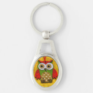 Uilenschilderij Sleutelhanger