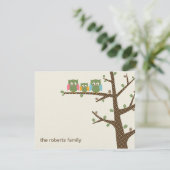 Uilenskaartjes met stippen bedankkaartjes uitnodig (Staand voorkant)