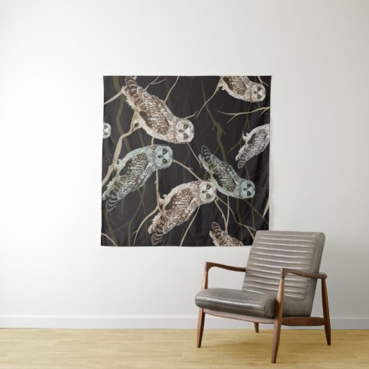 Uilentak: eenzame vogelbaars. wandkleed (In Situ (horizontaal))