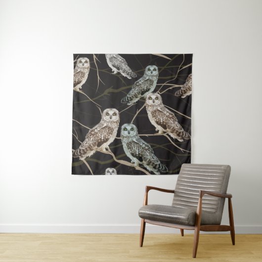 Uilentak: eenzame vogelbaars. wandkleed (In situ)