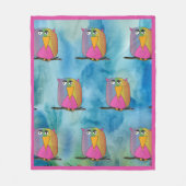 Uilenvogel "Kunst door kinderen" Fleece Deken (Voorkant)