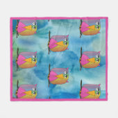 Uilenvogel "Kunst door kinderen" Fleece Deken (Voorkant (Horizontaal))