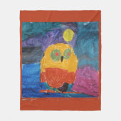 Uilenvogel "Kunst door kinderen" Fleece Deken (Voorkant)