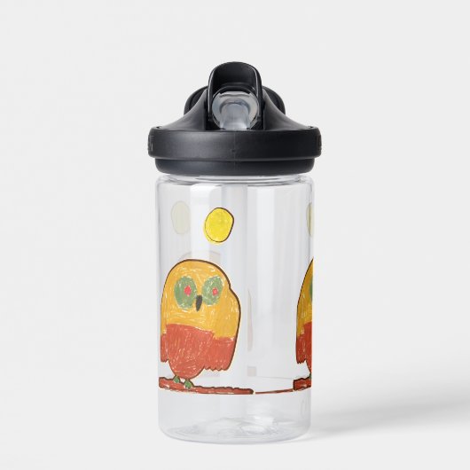 Uilenvogel "Kunst door kinderen" Waterfles (Voorkant)