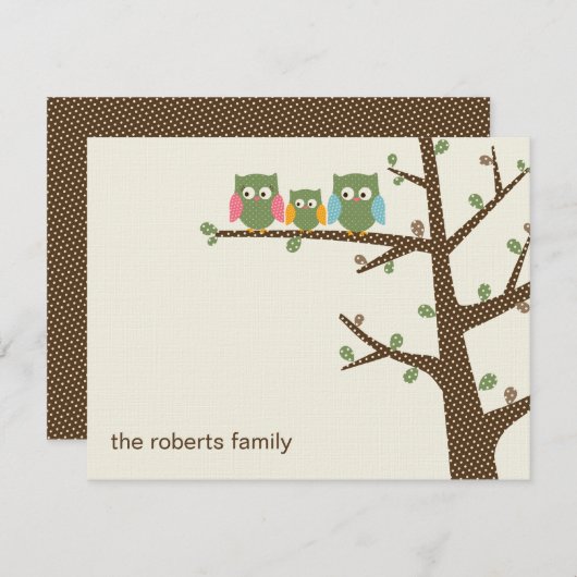 Uilenvrienden Dankkaart Uitnodiging (Voorkant / Achterkant)