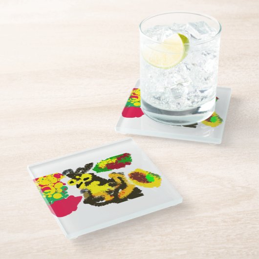 Uilenwind herfst glazen onderzetter (Schuin)