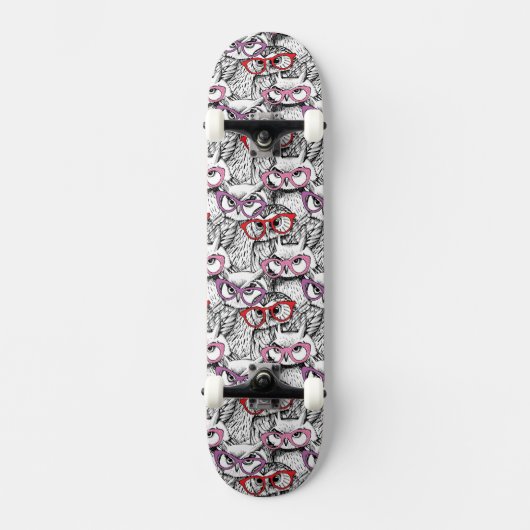 Uilenzonnebrilpatroon Persoonlijk Skateboard (Voorkant)