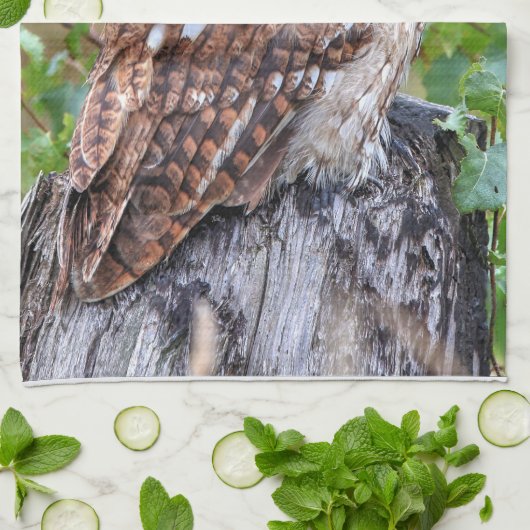 uilfoto theedoek (Gevouwen)