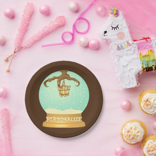 Uilklauw en bot kroonluchter herfst sneeuwbol papieren bordje (Feest)