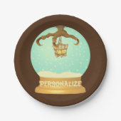 Uilklauw en bot kroonluchter herfst sneeuwbol papieren bordje (Voorkant)