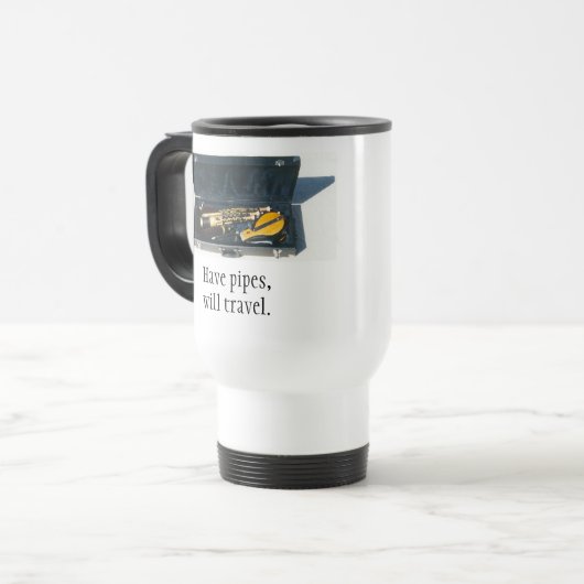 Uilleann Piper: Heb pijpen, zal reizen Reisbeker (Voorkant links)