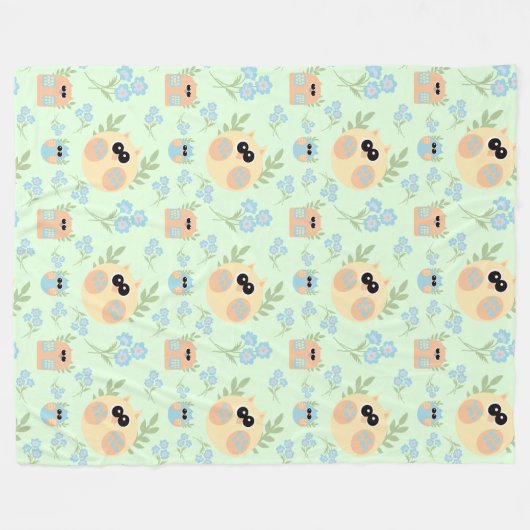 uilpatroon fleece deken (Voorkant (Horizontaal))