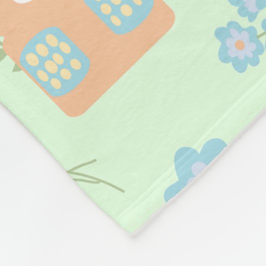 uilpatroon fleece deken (Hoek)