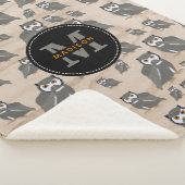 Uilpatroon & Rustieke Houten Initiaal Sherpa Deken (3/4)