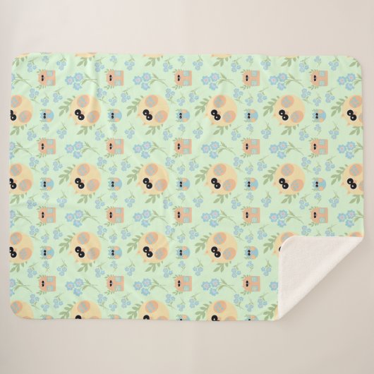 uilpatroon sherpa deken (Voorkant (horizontaal))