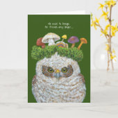 Uiltje/paddenstoel vriend wenskaart kaart (Gele Bloem)