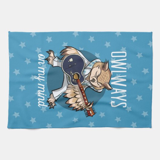 Uilways On My Mind Uil in Jumpsuit Cartoon Theedoek (Horizontaal)