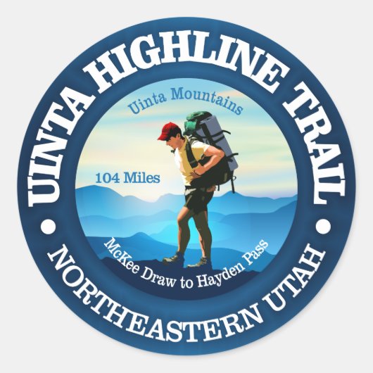Uinta Highline Trail Ronde Sticker (Voorkant)