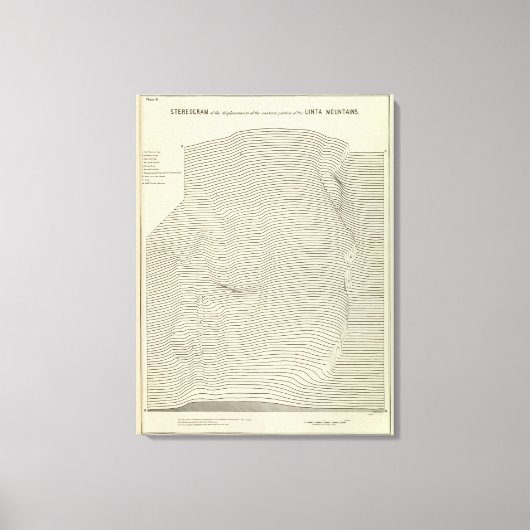 Uinta Mountains Stereogram Canvas Afdruk (Voorkant)