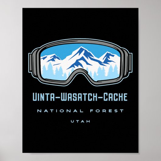 Uinta-wasatch-cache Nationaal Bos Utah Sneeuw Skië Poster (Voorkant)