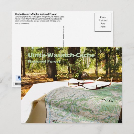 Uinta-Wasatch-Cache National Forest Topographic Briefkaart (Voorkant / Achterkant)