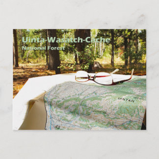Uinta-Wasatch-Cache National Forest Topographic Briefkaart
