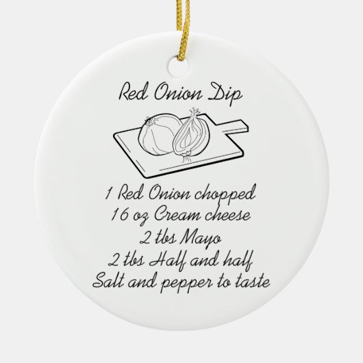 Uion Dip Recipe Keramisch Ornament (Voorkant)