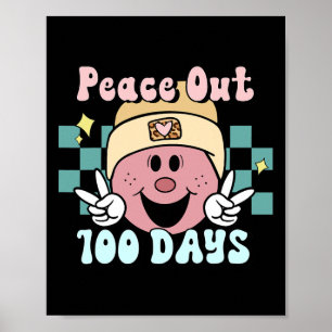 Uit 100 dagen van school glimlach gezicht retro gr poster
