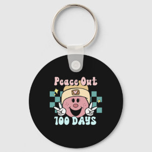 Uit 100 dagen van school glimlach gezicht retro gr sleutelhanger