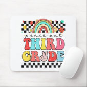 Uit 3e klas Retro Groovy Happy Last Day of Schoo Muismat (Met muis)